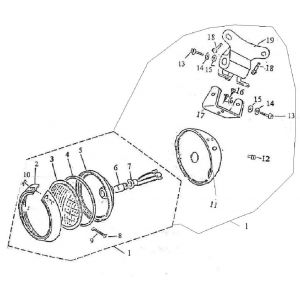 Lampa przednia Iva Roma czerwona