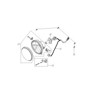 Lampa przedni Kymco New Sento 4-suwowa 50i niebieska