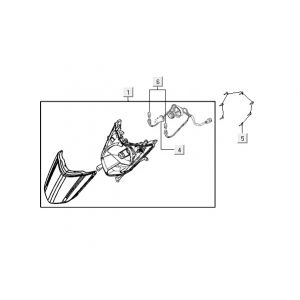 Lampa przedni Kymco VP50 4t ac techo srebrna