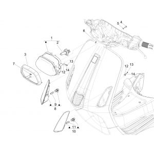 Reflektor - kierunkowskazy Vespa Sprint 125 4T 3V IE ABS E5 2021 (EMEA)
