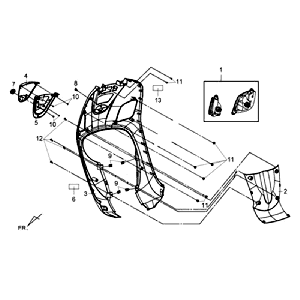 Reflektor przedni Sym Fiddle III (WH006 BL5560S) czarna obudowa