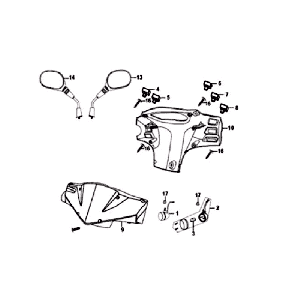 Pokrywa reflektora lusterka Switch Sym Orbit (BU289) niebieski