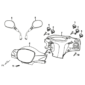 Pokrywa reflektora lusterka Sym Fiddle II (R086) czerwony