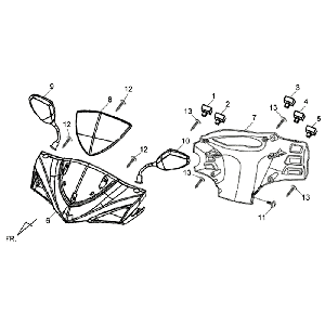 Pokrywa reflektora licznik wykończenia lusterka Sym Jet 4 (GY7450U) szary