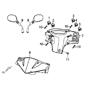 Pokrywa reflektorów Counter wykończenia lusterka Sym Orbit II (BK5560) czarna