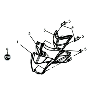 Pokrywa reflektora/miernik/lusterka Sym Symphony ST 200I Czarny/Srebrny (BK-001C/S-882U)