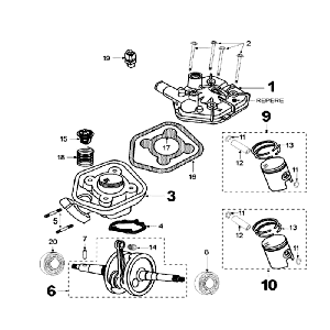 Pulsar wału korbowego i cylindra Peugeot Speedfight 2 LC srebrny