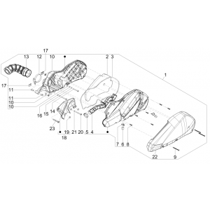 Filtr powietrza Piaggio Beverly 125 RST 4T 4V IE E3 2010-2015 (EMEA)