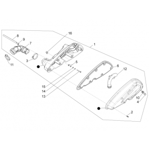 Filtr powietrza Piaggio Beverly 350 E3 Sport Touring 2013-2014