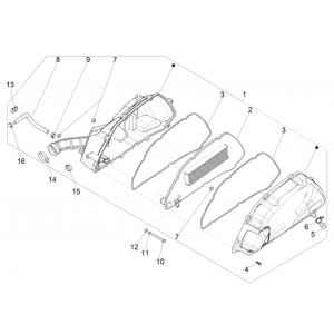 Filtr powietrza Piaggio Medley 150 4T IE ABS E4 2016-2020 (EMEA)