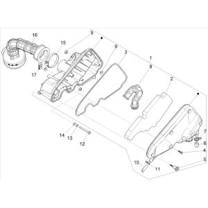 Vespa Sprint 4-suwowy 3-zaworowy filtr powietrza (euro5 wtrysku IGET)