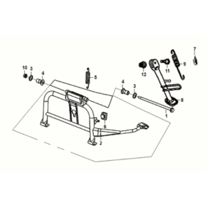 Main stand - kick starter arm Sym Jet 14 125I AC E5 2021-2024