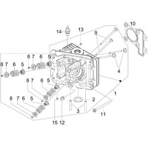 Głowica cylindra Piaggio New Fly 4-suwowy 4-zawór