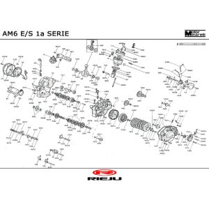 Silnik Rieju RS1 czerwono-niebieski 2001 2-suwowy