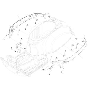 Przesiewacze motocyklowe GTS 125 IE metalizowane jasnoszare 711/B