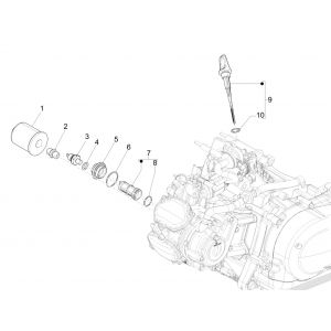 Vespa GTS 125 4-suwowy IE ABS Euro4 filtr oleju 2016-2018