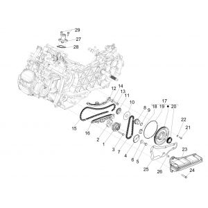 Vespa GTS 125 4-suwowy IE ABS Euro4 pompa olejowa 2016-2018
