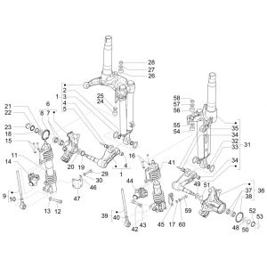 Części widelca przedniego (Mingxing) Piaggio MP3 300 HPE/300 HPE SPORT E5 ABS 2020-2022 (EMEA)