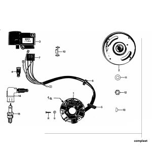 Zapłon - Stojan - Koło zamachowe Zundapp KS 50 530-010, 011, 012, 014 i 500