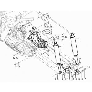 Zawieszenie tylne - Amortyzator Piaggio MP3 300 HPE/300 HPE SPORT E5 ABS 2020-2022 (EMEA)