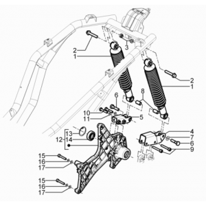 Zawieszenie tylne - Amortyzator/s Piaggio Beverly 125 RST 4T 4V IE E3 2010-2015 (EMEA)