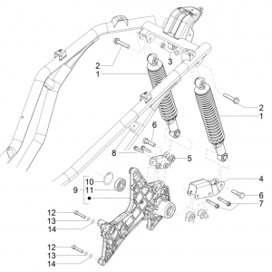 Zawieszenie tylne — Amortyzator/s Piaggio Beverly 300 4T 4V HPE ABS E5 2021-2022 (EMEA)