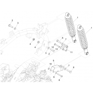Zawieszenie tylne - Amortyzator Piaggio Medley 150 4T IE ABS E4 2016-2020 (EMEA)
