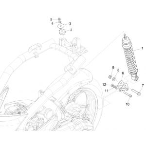 Zawieszenie tylne - Amortyzator Piaggio Liberty 125 4-suwowy 3V IE ABS (IGET Euro 5)