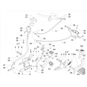 Pedał - Piaggio MP3 350 MAXI Sport E4 ABS 2018-2020 (EMEA)