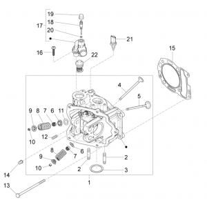 Kierownik grupy - Piaggio Beverly 125 RST 4T 4V IE E3 2010-2015 zawory (EMEA)