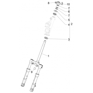Widelec przedni/rura kierownicza - Piaggio Beverly 300 4T 4V HPE ABS E5 2021-2022 (EMEA)