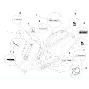 Arkusze i uchwyty Vespa Primavera 125 4T 3V IE ABS 