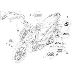 Piaggio Liberty 125 4-suwowy 3V IE Płyty ABS i listwy dekoracyjne (IGET Euro 5)