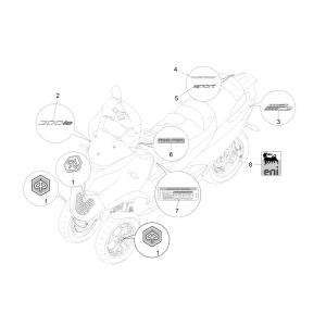 Piaggio MP3 300 ie E4 LT BUSINESS zdjęcia i paski dekoracyjne - SPORT NOABS-ABS 2016 - 2018 (EMEA)