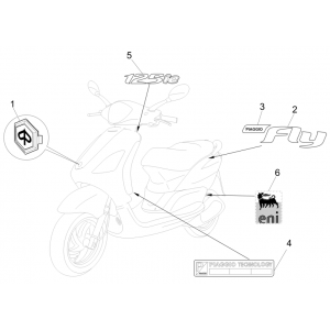 Piaggio Fly 125 4-suwowy 3V IE E3 płyty i listwy dekoracyjne