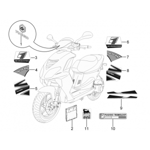 Naklejki i emblematy Piaggio NRG Power DD 2007-2017 białe 544