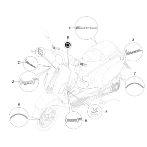 Wtyczka i pokrywa Vespa Erica 45KM/H E5 2021 (EMEA)