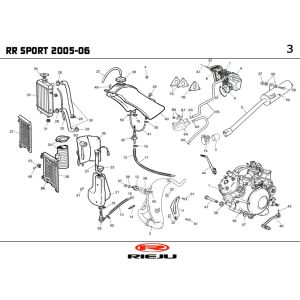Chłodnica- Wydech Rieju RR sport niebieski 2005 2-suwowy