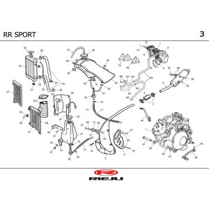 Chłodnica wydechowa Rieju RR sport czarno-pomarańczowy 2002 2-suwowy
