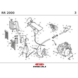 Chłodnica - wydech Rieju RR czarny 2001 2-suwowy