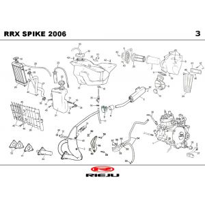 Chłodnica- Wydech Rieju Spike-X czerwony 2008 2-suwowy
