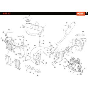 Chłodnica - silnik wydechowy Rieju MRT SM czarny lim 2010 2-suwowy