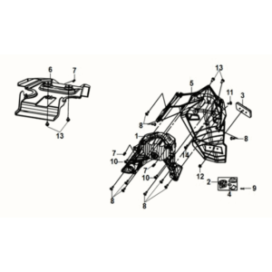 Błotnik tylny/tylny błotnik wewnętrzny Sym E-XPRO 45KM/H 2020-2021
