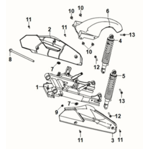Widelec tylny Sym E-XPRO 45KM/H 2020-2021