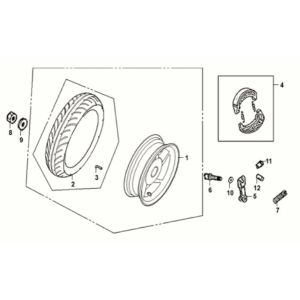 Rear Wheel Sym Orbit III 125I E5