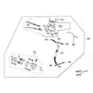 Hamulec prawy Benda Benson 125cc srebrny