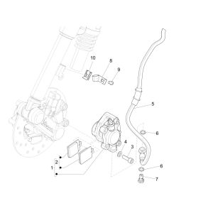 Klocki hamulcowe - Vespa Sprint 4-suwowy 3-zaworowy zacisk hamulcowy (euro5 wtrysku IGET)