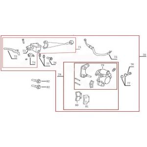 Części hamulcowe China R8 płaskie matowe antracyt