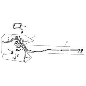 Części hamulcowe lusterko lewe BTC Grande Retro różowy