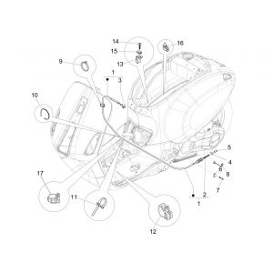 Vespa Primavera 4-suwowy przewód hamulcowy 3V (wtrysk euro5 IGET) 